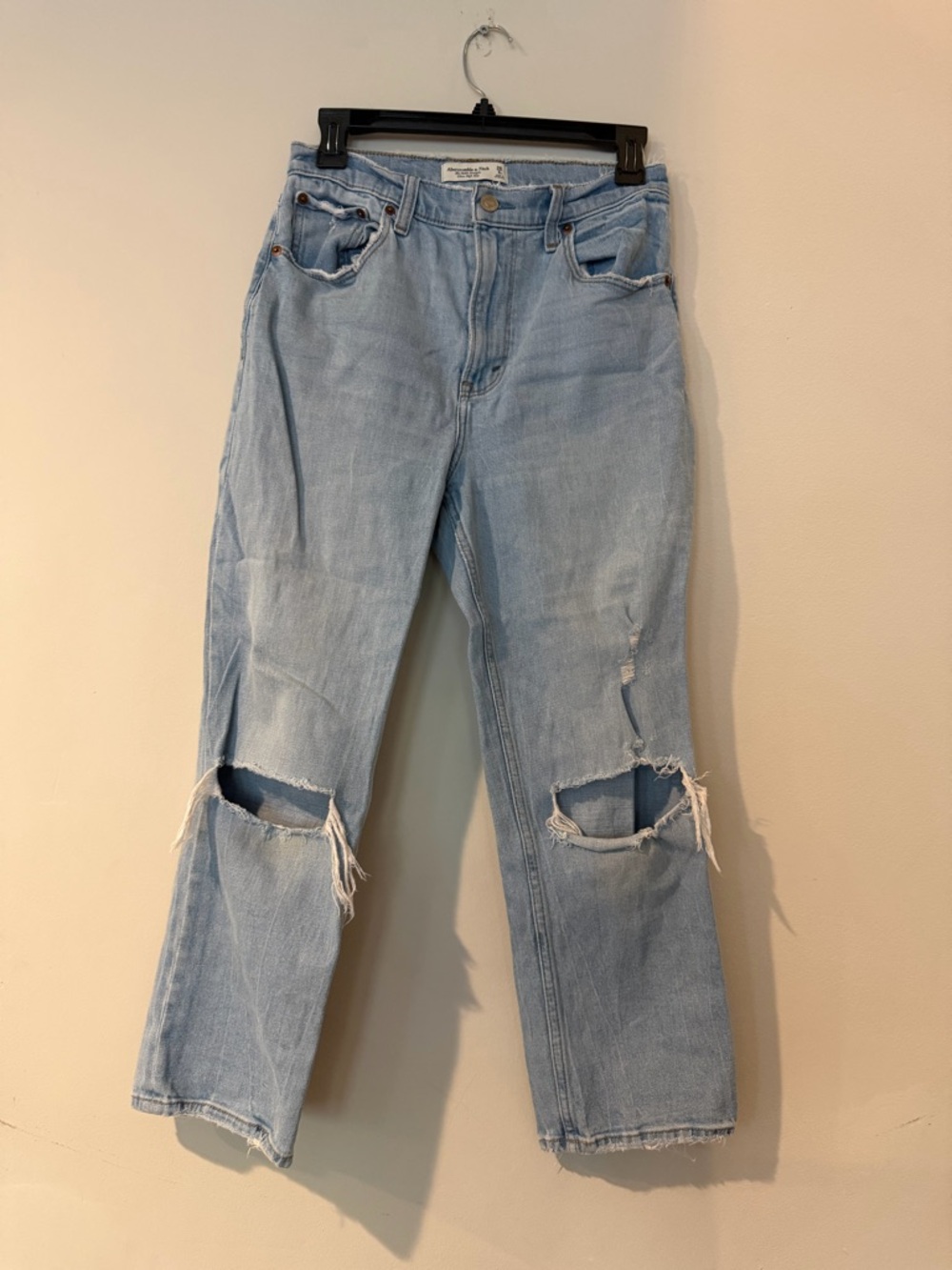 Abercrombie & Fitch Light Blue High-Rise Ankle Jeans